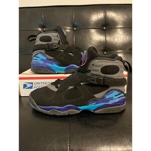 Jordan 8 BG Aqua 2015 Black Bright Concord Sneakers 305368-025 US 5.5Y